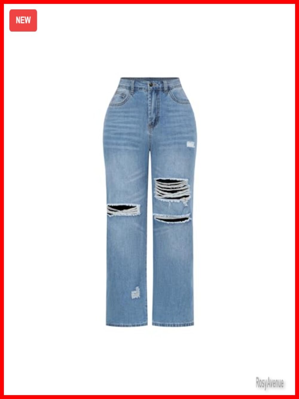 High Waisted Wide Leg Jeans Stretchy Distressed Denim Pants Women